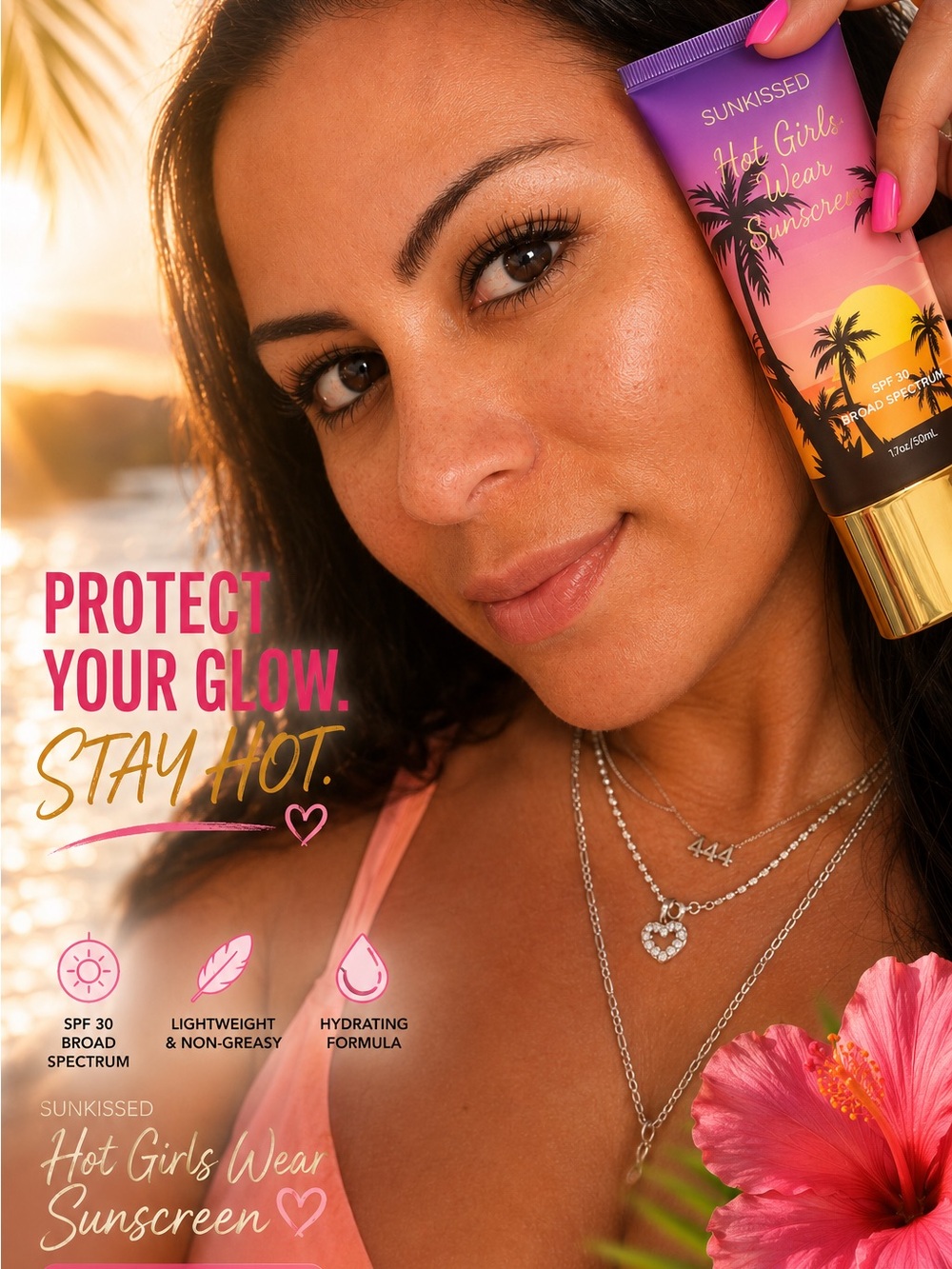SUNKISSED Hot Girls Wear Sunscreen SPF 30 - Pink Gradient Tube